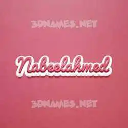 nabeelahmed in Red Scribble style - 3D name wallpaper