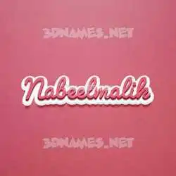 nabeelmalik in Red Scribble style - 3D name wallpaper