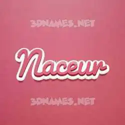 naceur in Red Scribble style - 3D name wallpaper
