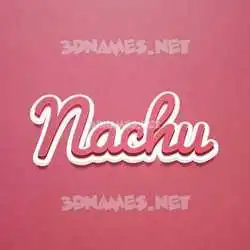 nachu in Red Scribble style - 3D name wallpaper