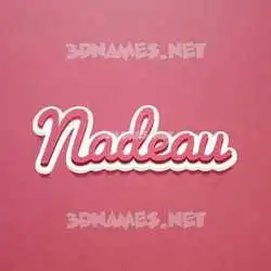 nadeau in Red Scribble style - 3D name wallpaper