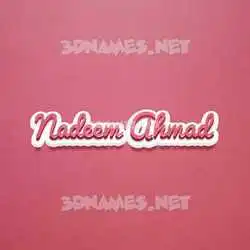 nadeem ahmad in Red Scribble style - 3D name wallpaper