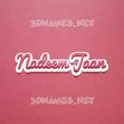 nadeem jaan in Red Scribble style - 3D name wallpaper