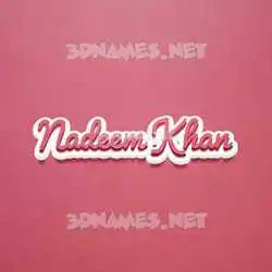 nadeem khan in Red Scribble style - 3D name wallpaper