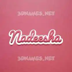 nadeesha in Red Scribble style - 3D name wallpaper