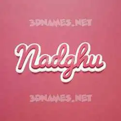 nadghu in Red Scribble style - 3D name wallpaper