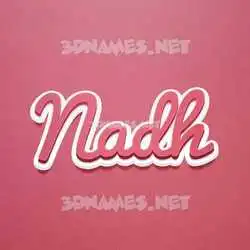 nadh in Red Scribble style - 3D name wallpaper