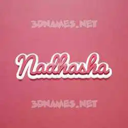 nadhasha in Red Scribble style - 3D name wallpaper