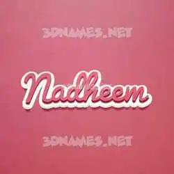 nadheem in Red Scribble style - 3D name wallpaper
