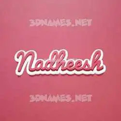 nadheesh in Red Scribble style - 3D name wallpaper