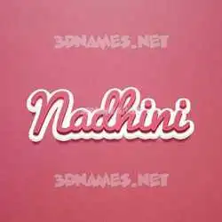 nadhini in Red Scribble style - 3D name wallpaper
