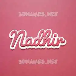 nadhir in Red Scribble style - 3D name wallpaper