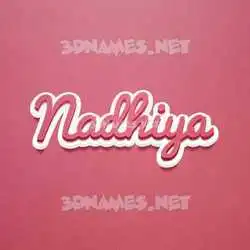 nadhiya in Red Scribble style - 3D name wallpaper