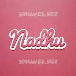 nadhu in Red Scribble style - 3D name wallpaper