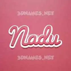 nadu in Red Scribble style - 3D name wallpaper