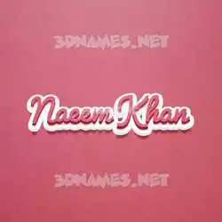 naeem khan in Red Scribble style - 3D name wallpaper
