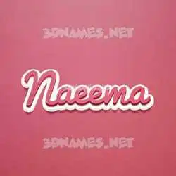 naeema in Red Scribble style - 3D name wallpaper
