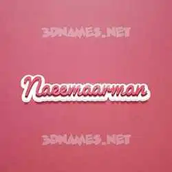 naeemaarman in Red Scribble style - 3D name wallpaper