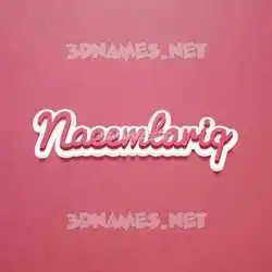 naeemtariq in Red Scribble style - 3D name wallpaper
