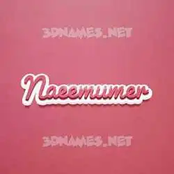 naeemumer in Red Scribble style - 3D name wallpaper
