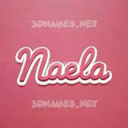 naela in Red Scribble style - 3D name wallpaper