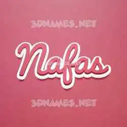 nafas in Red Scribble style - 3D name wallpaper