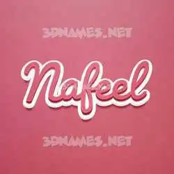 nafeel in Red Scribble style - 3D name wallpaper