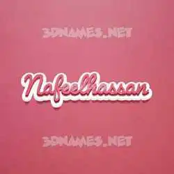 nafeelhassan in Red Scribble style - 3D name wallpaper