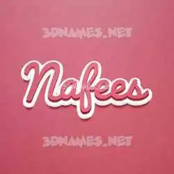 nafees in Red Scribble style - 3D name wallpaper
