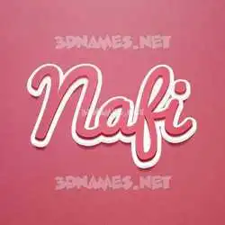 nafi in Red Scribble style - 3D name wallpaper