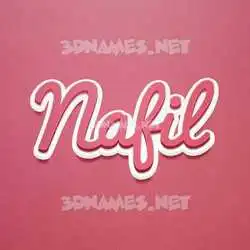 nafil in Red Scribble style - 3D name wallpaper