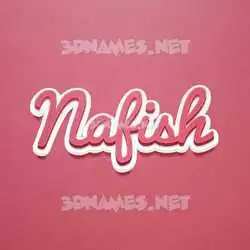 nafish in Red Scribble style - 3D name wallpaper