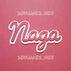naga in Red Scribble style - 3D name wallpaper