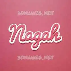 nagah in Red Scribble style - 3D name wallpaper