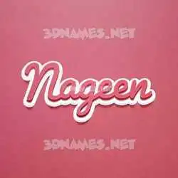 nageen in Red Scribble style - 3D name wallpaper