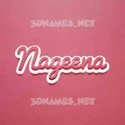 nageena in Red Scribble style - 3D name wallpaper