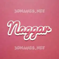 naggar in Red Scribble style - 3D name wallpaper