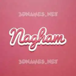 nagham in Red Scribble style - 3D name wallpaper