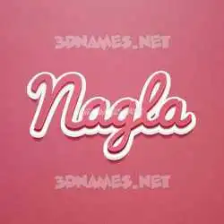 nagla in Red Scribble style - 3D name wallpaper