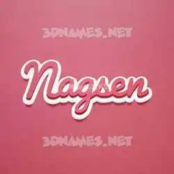 nagsen in Red Scribble style - 3D name wallpaper