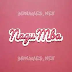 nagu mba in Red Scribble style - 3D name wallpaper