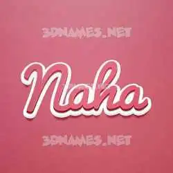 naha in Red Scribble style - 3D name wallpaper