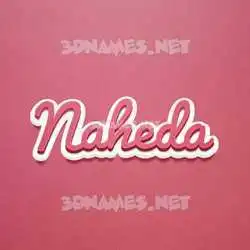 naheda in Red Scribble style - 3D name wallpaper