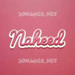 naheed in Red Scribble style - 3D name wallpaper