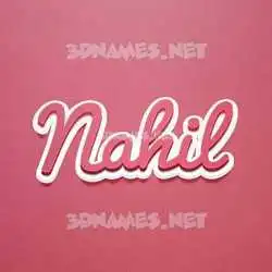 nahil in Red Scribble style - 3D name wallpaper