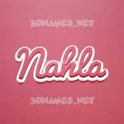 nahla in Red Scribble style - 3D name wallpaper