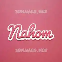 nahom in Red Scribble style - 3D name wallpaper