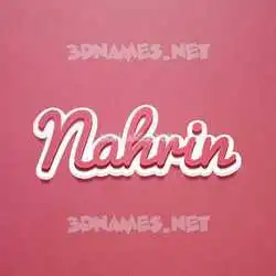 nahrin in Red Scribble style - 3D name wallpaper