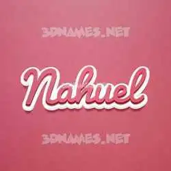 nahuel in Red Scribble style - 3D name wallpaper