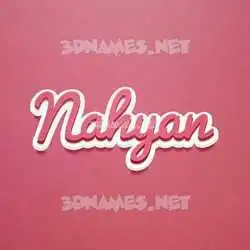 nahyan in Red Scribble style - 3D name wallpaper